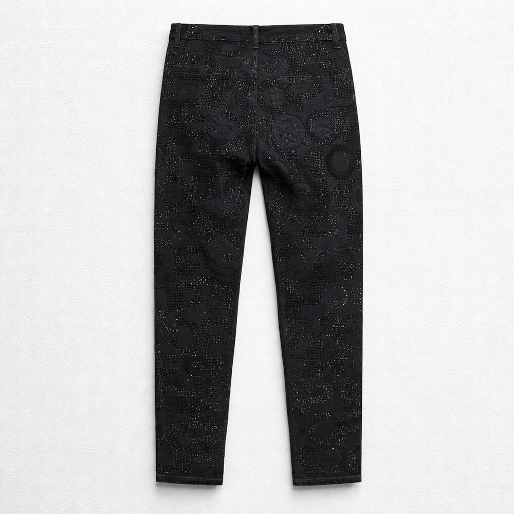 The Kooples Paris Jeans Size 27 Black Mid Rise Slim crop logo $700+ retail - Picture 6 of 15